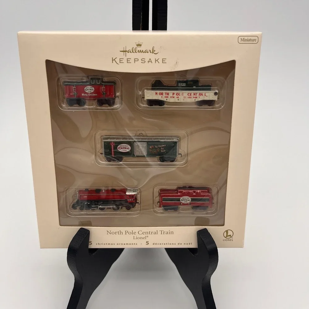 Hallmark Keepsake 2007 North Pole Central Train Lionel Ornaments Set of 5 Mini